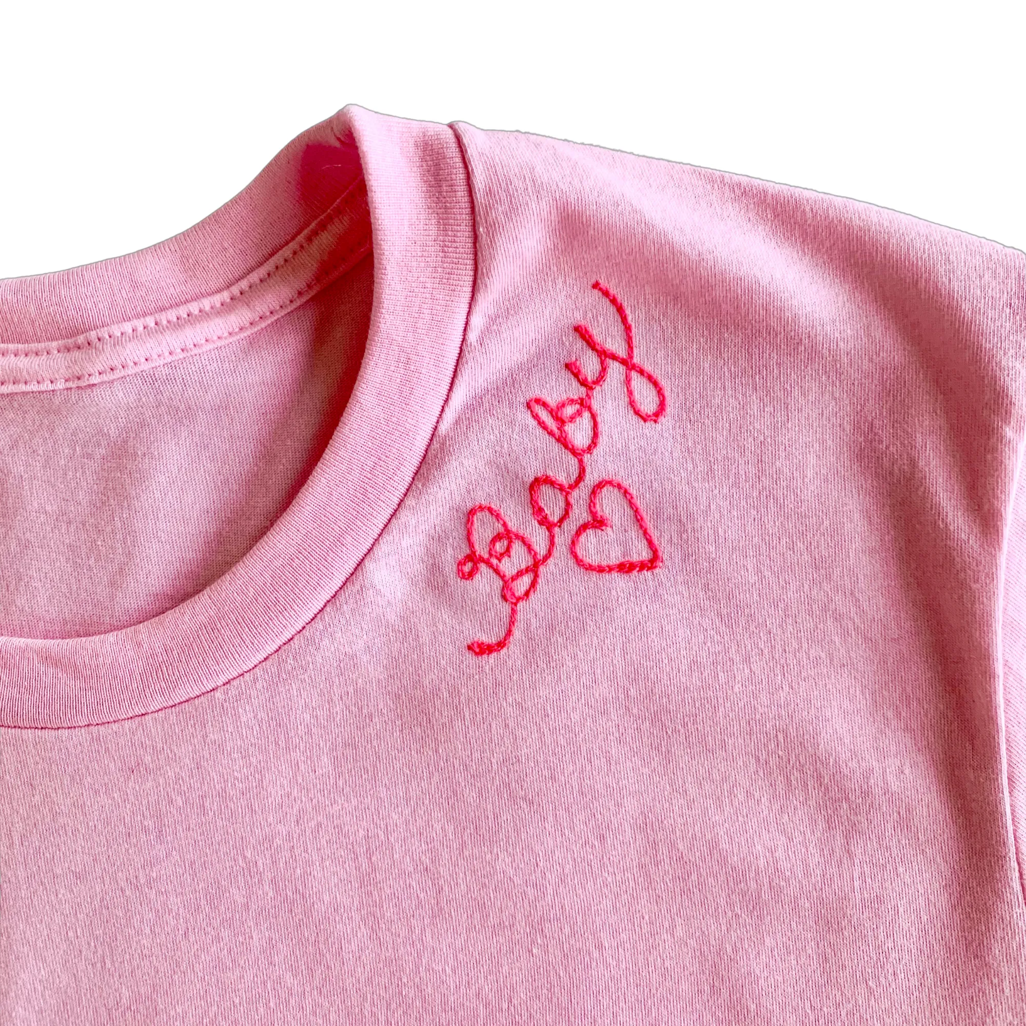 The Kids Chainstitch T-Shirt - Light Pink