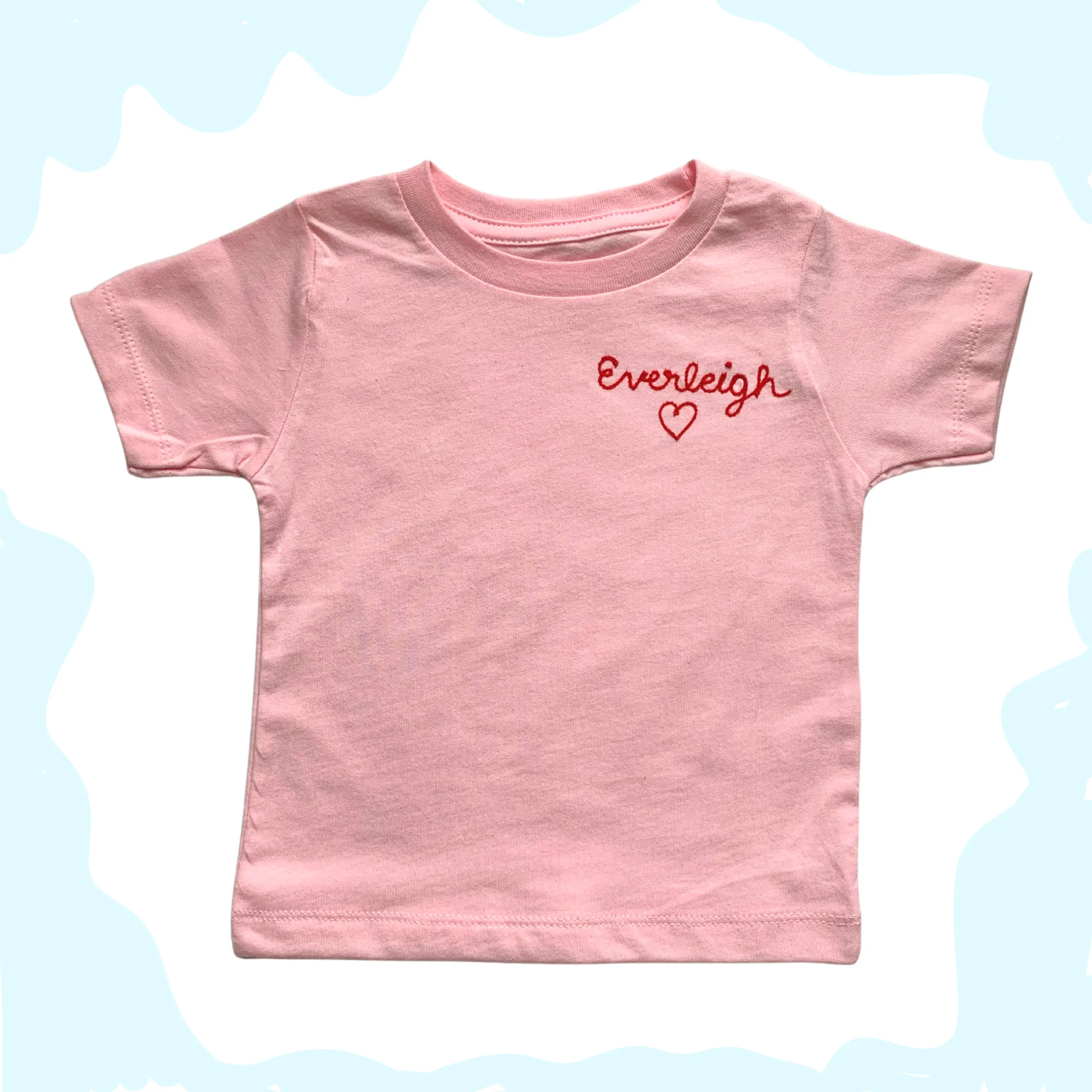 The Kids Chainstitch T-Shirt - Light Pink