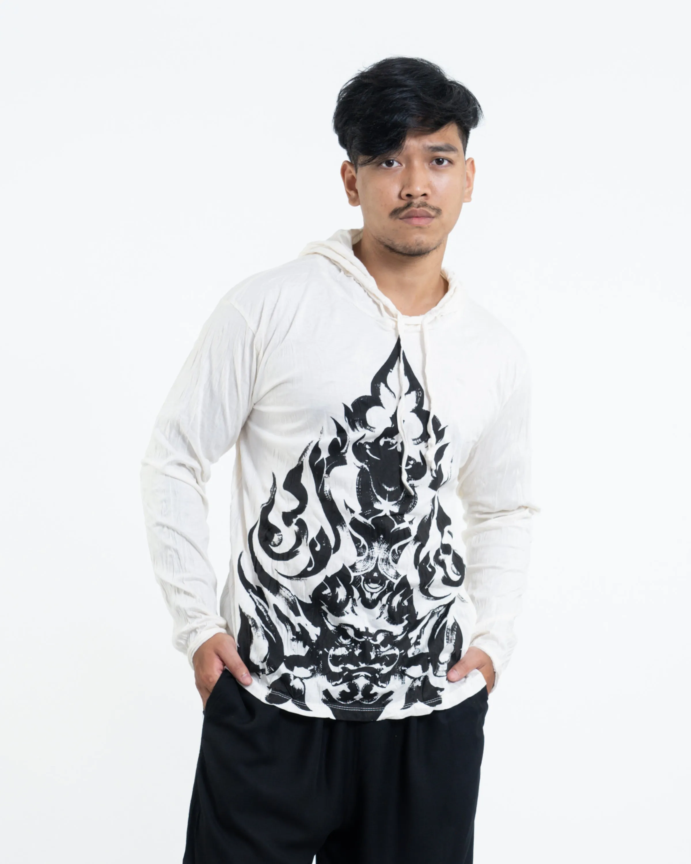 Unisex Buddha Chakra Hoodie in White