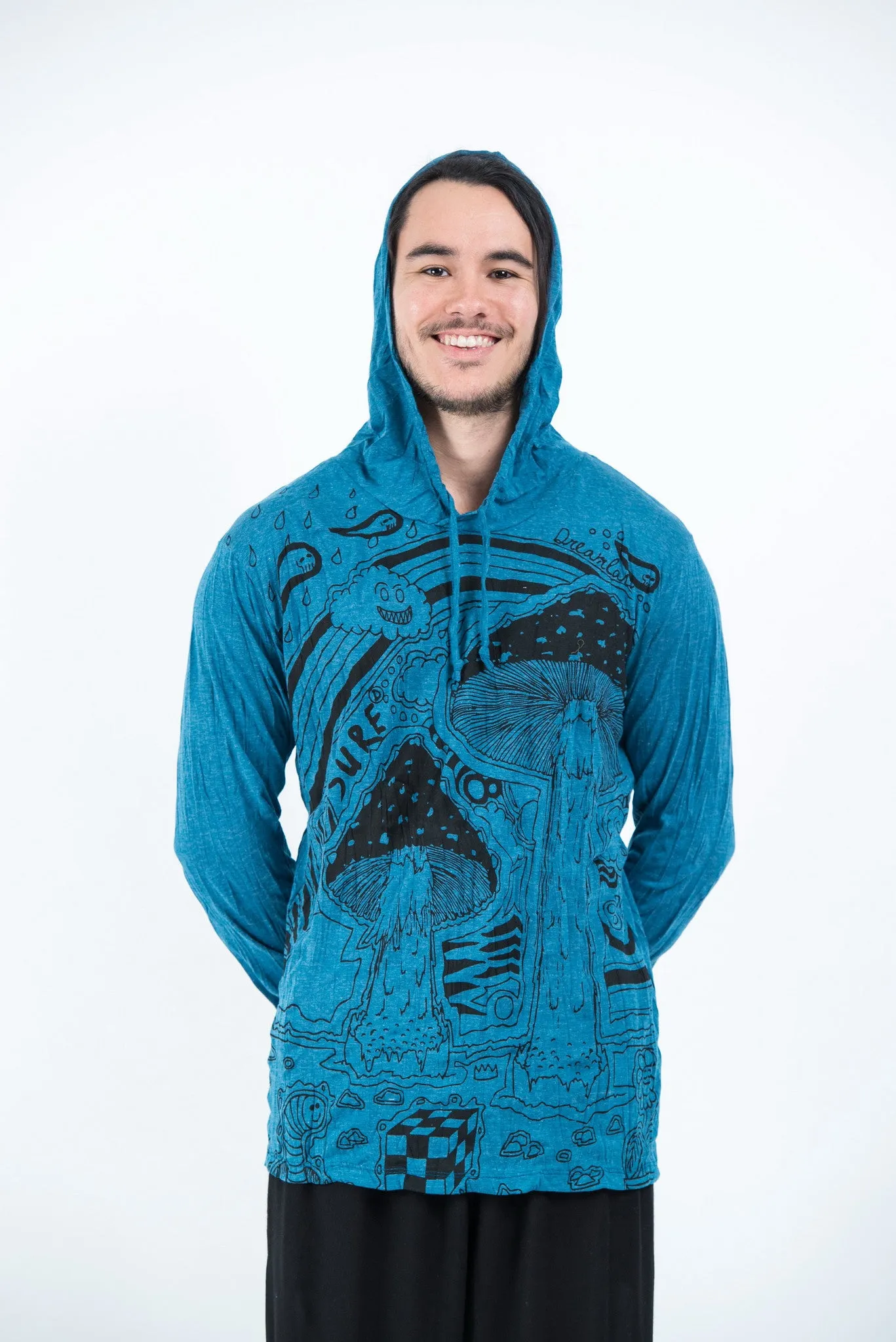 Unisex Magic Mushroom Hoodie in Denim Blue