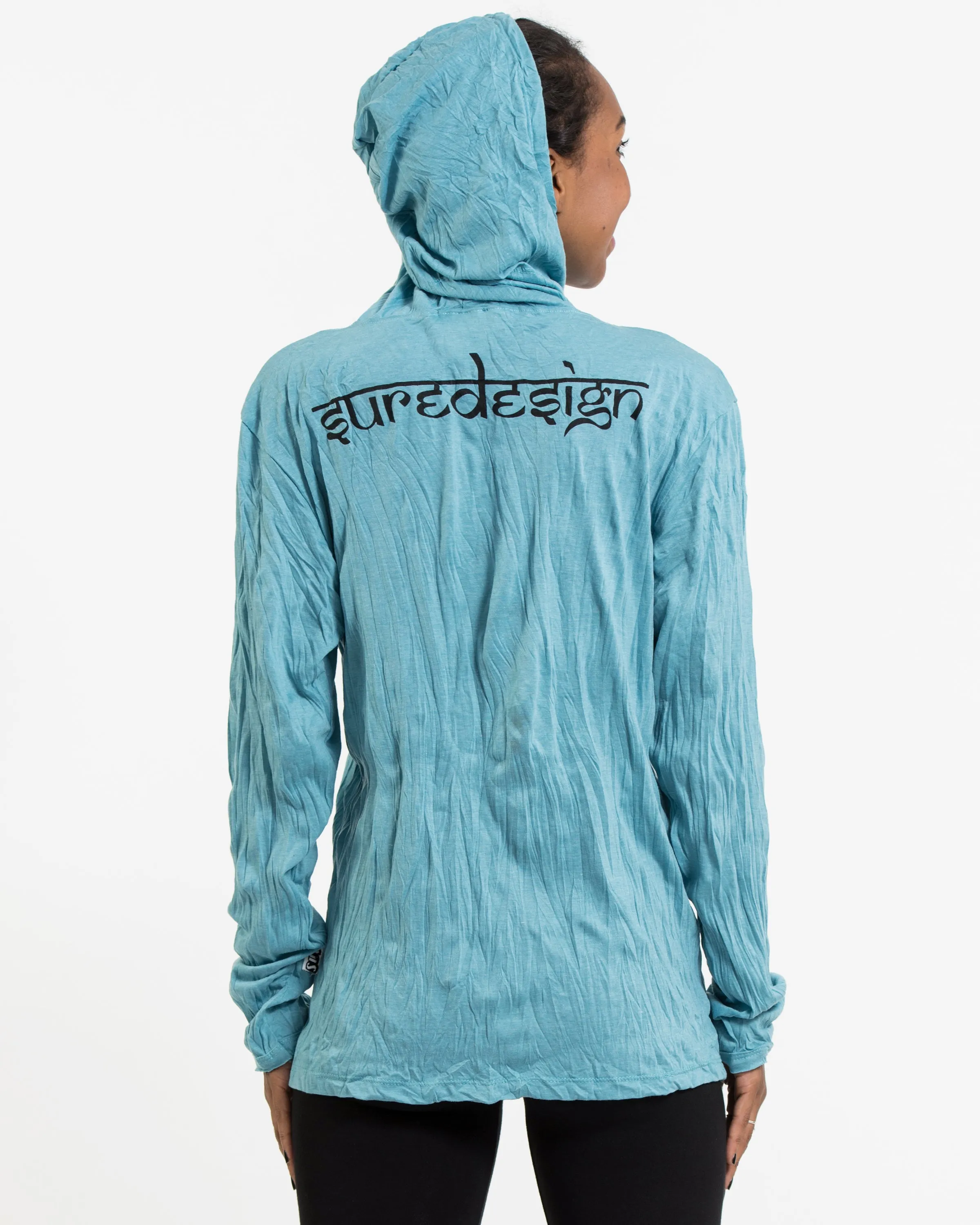 Unisex Sanskrit Buddha Hoodie in Turquoise