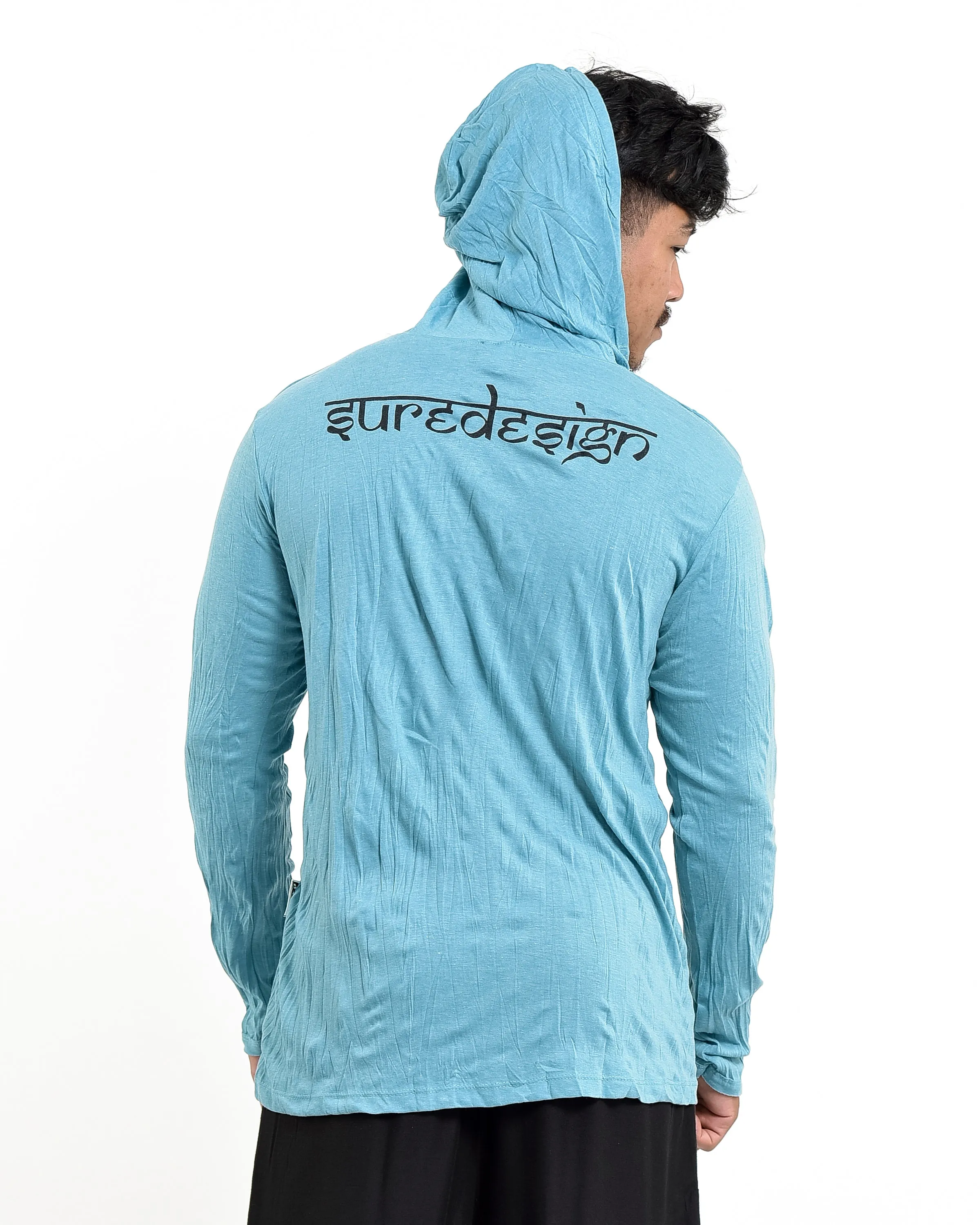 Unisex Sanskrit Buddha Hoodie in Turquoise