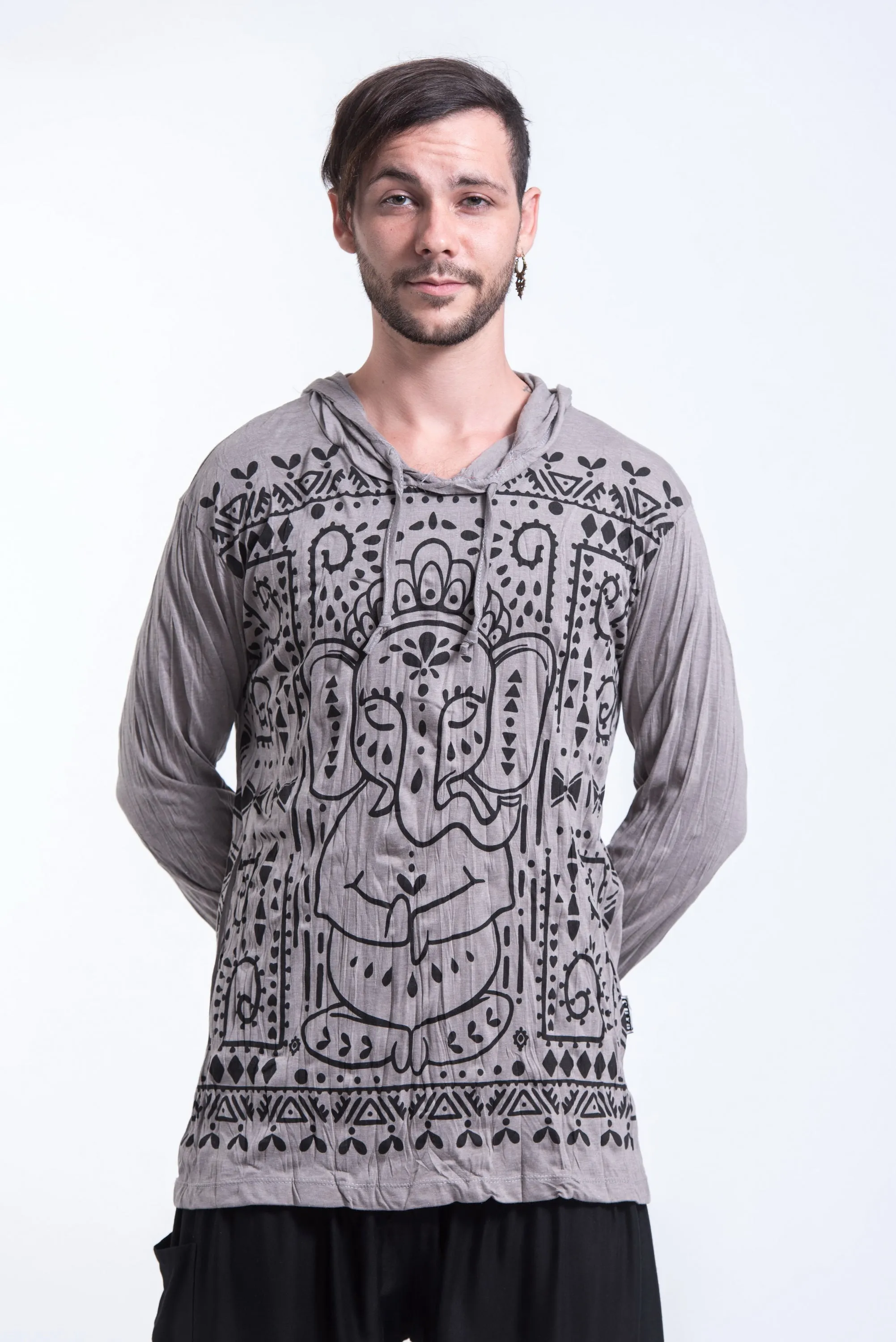 Unisex Shanti Ganesh Hoodie in Gray