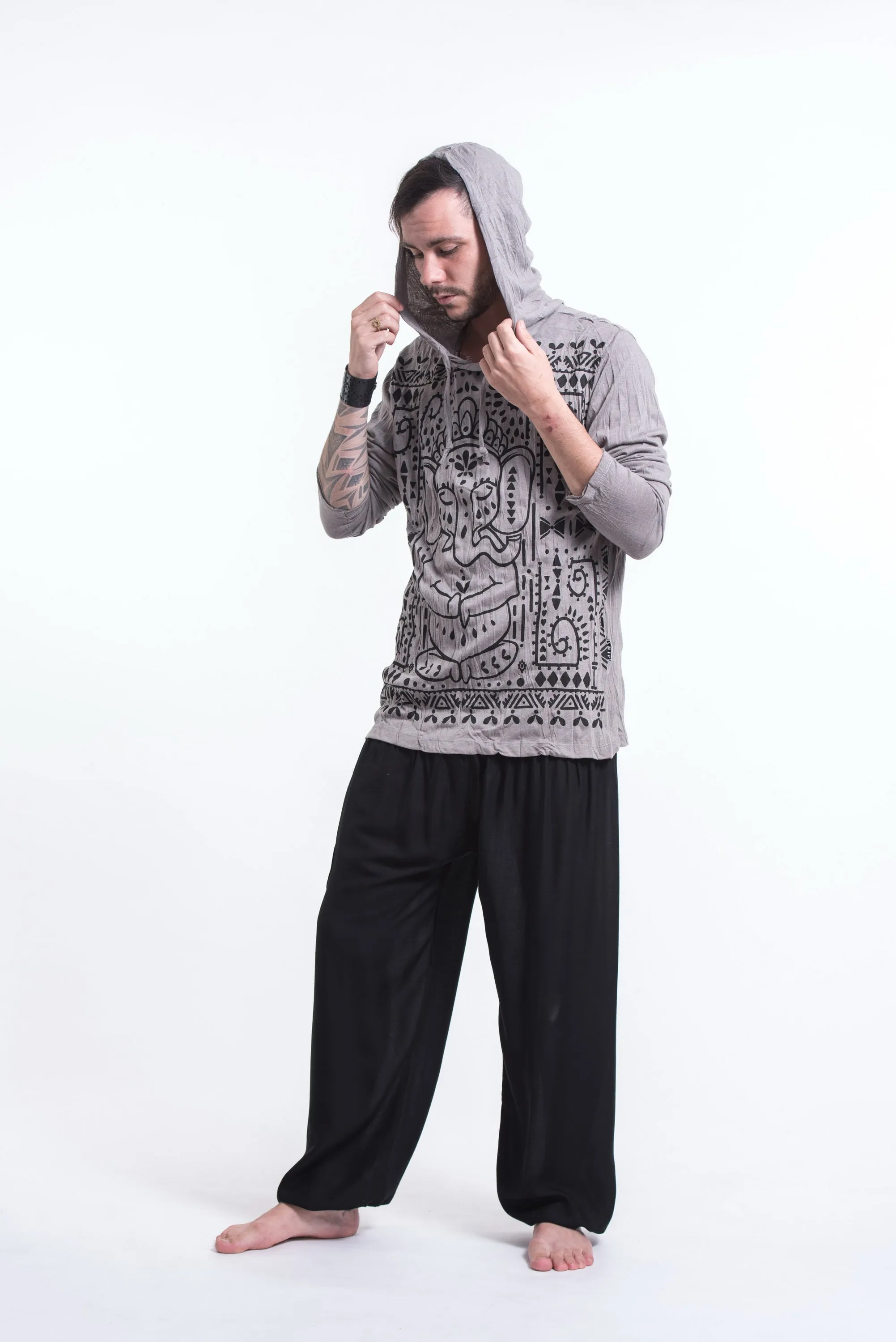 Unisex Shanti Ganesh Hoodie in Gray