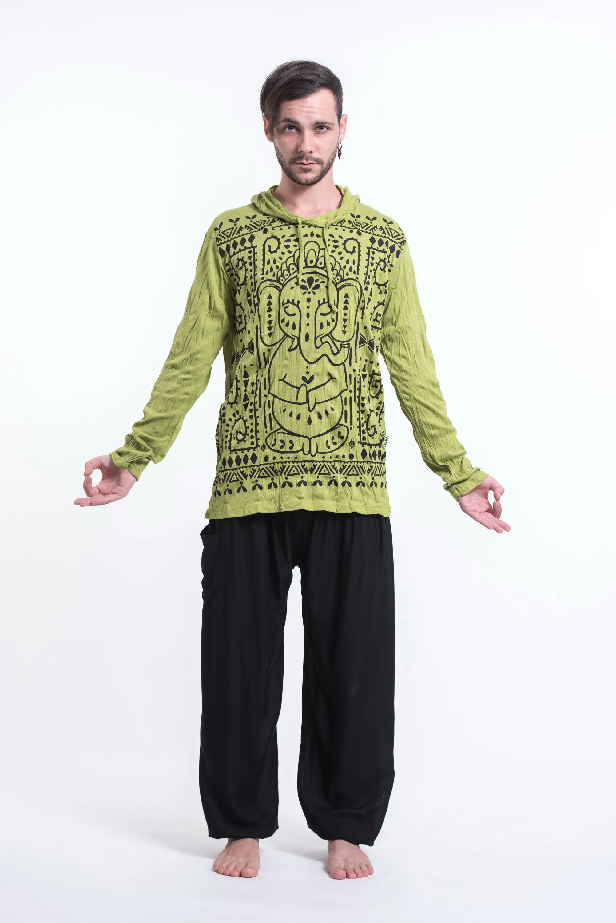 Unisex Shanti Ganesh Hoodie in Lime