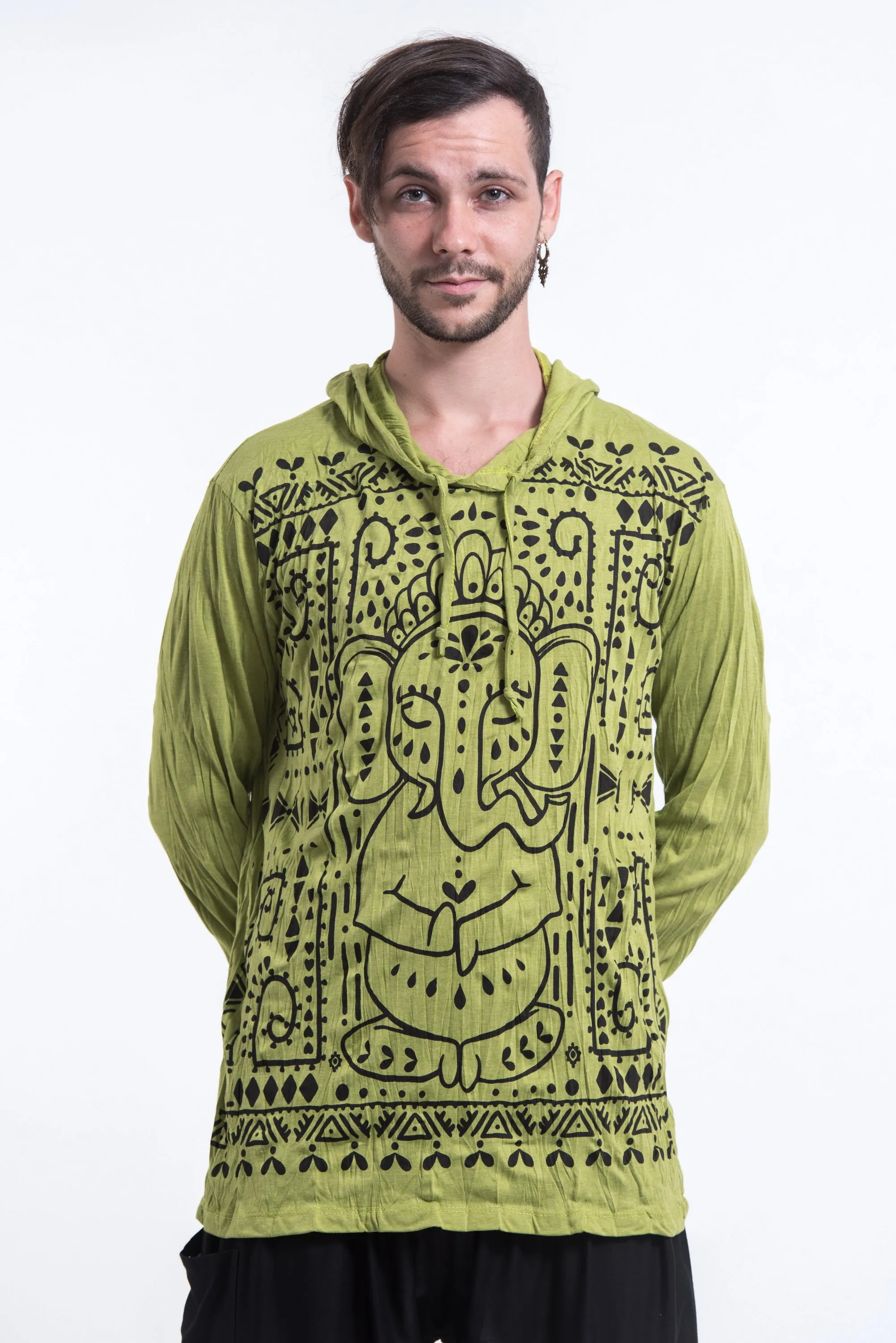 Unisex Shanti Ganesh Hoodie in Lime