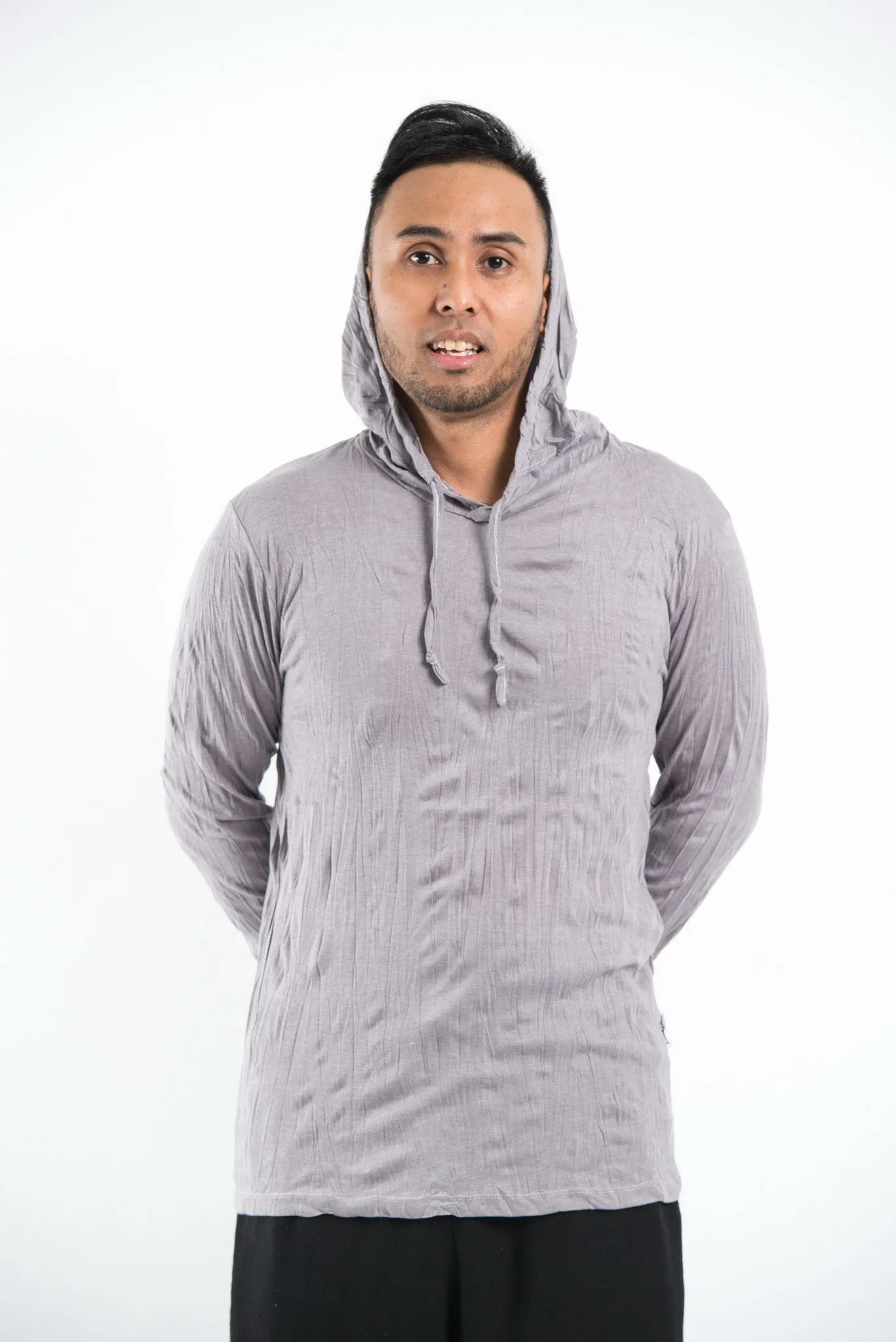 Unisex Solid Color Hoodie in Gray