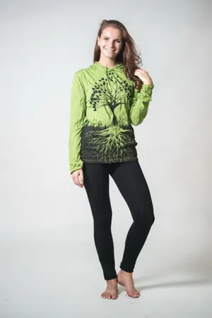 Unisex Tree of Life Hoodie in Lime