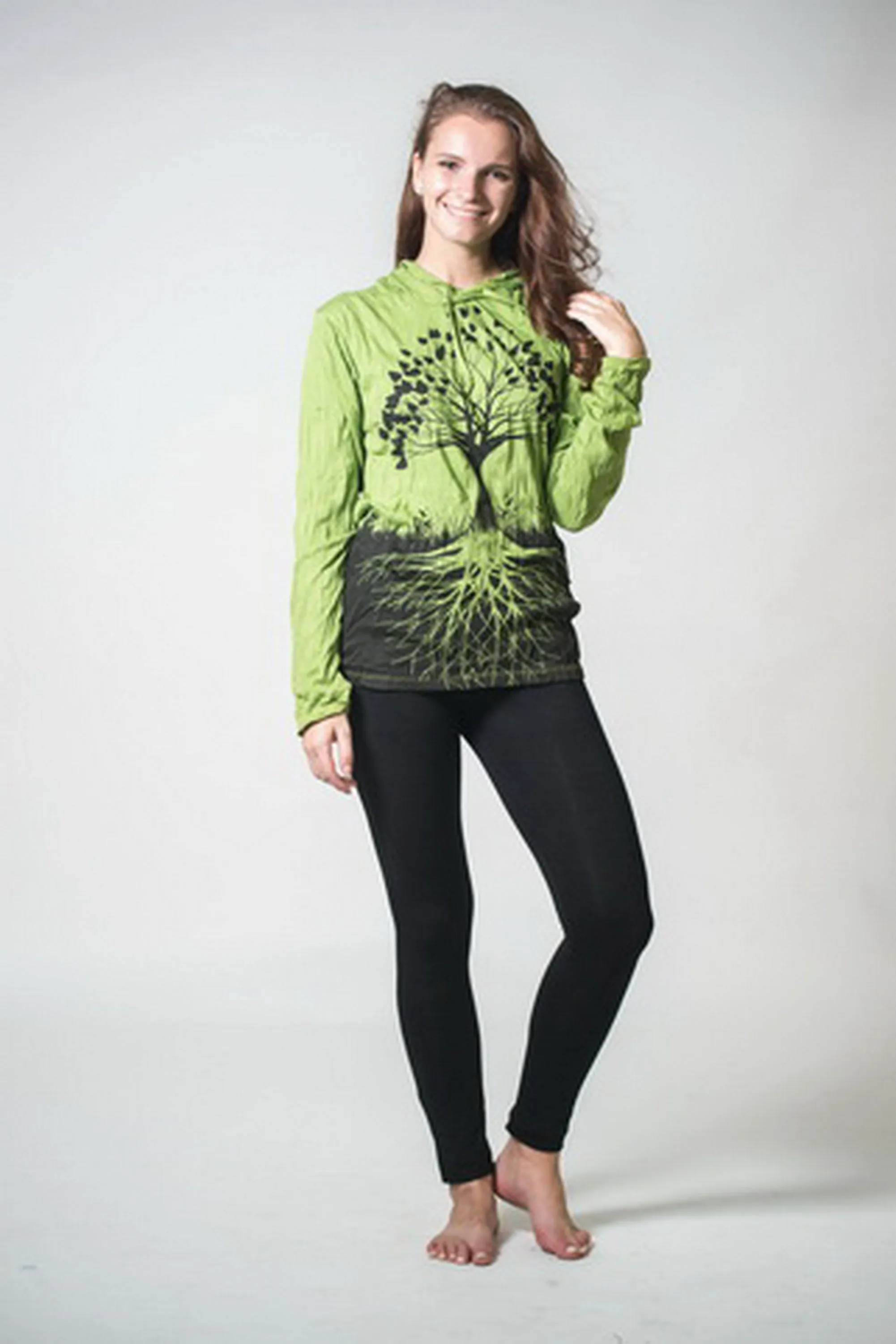 Unisex Tree of Life Hoodie in Lime