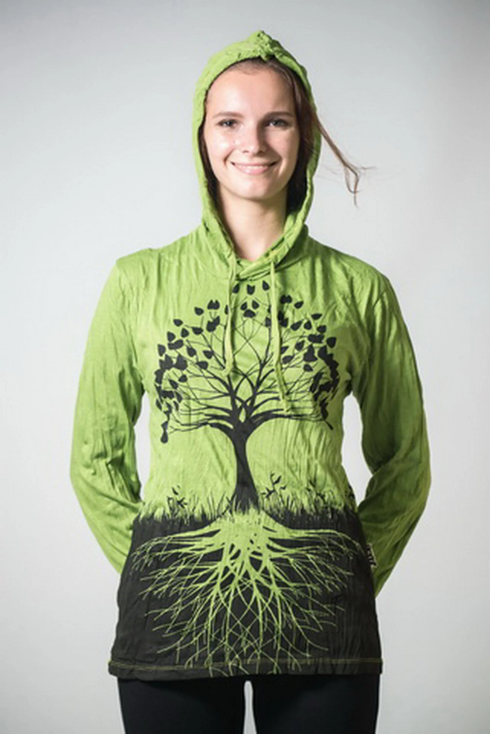 Unisex Tree of Life Hoodie in Lime