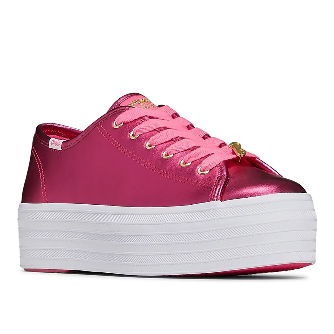 Women's Barbie Triple Up Metallic Leather Sneaker Pink (WH68064)