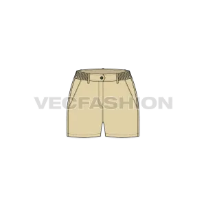 Women's Casual Khaki Cotton Shorts