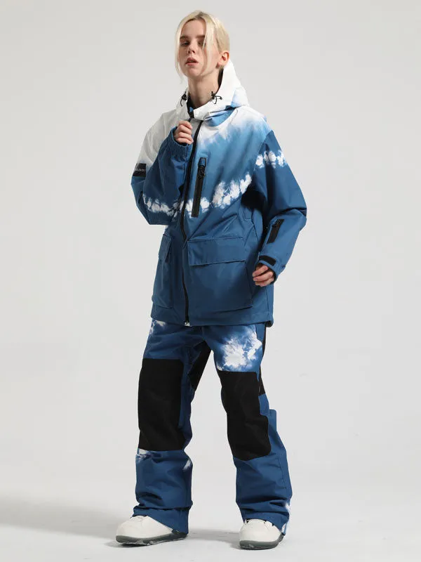 Women's Gsou Snow Winter Ranger Cargo Snow Jacket & Bibs Set